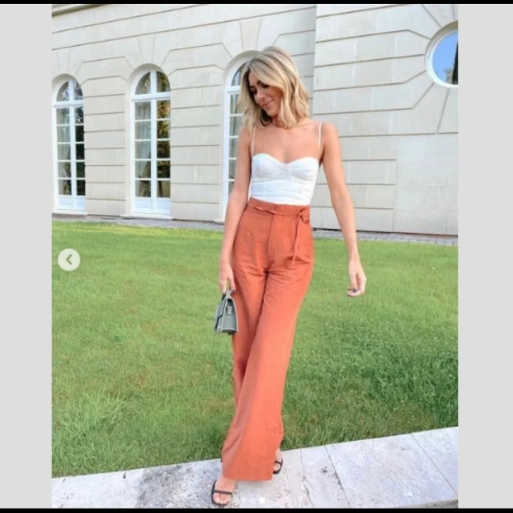 BLOGGERS FAV Zara linen blend pants trousers